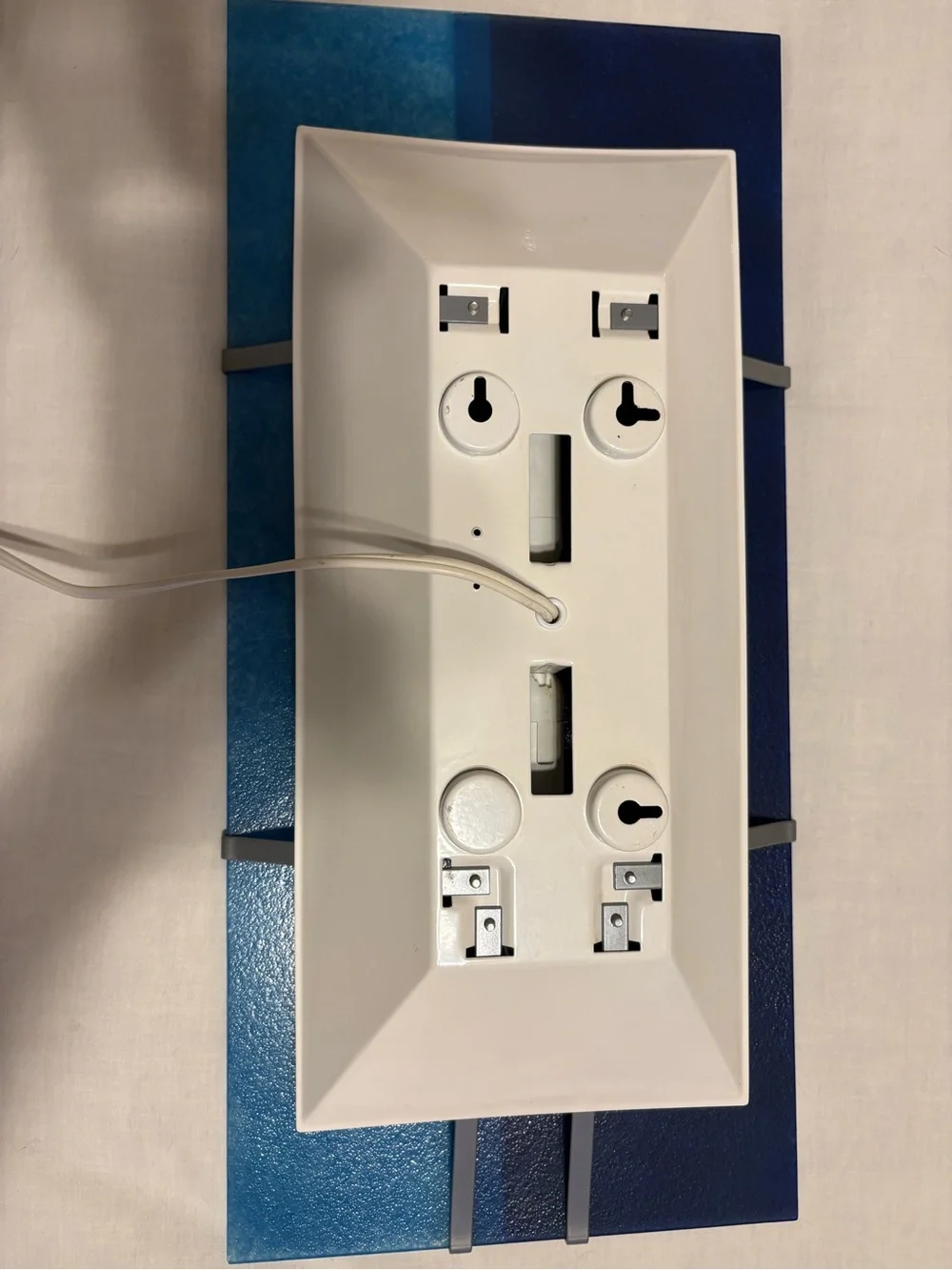Vintage IKEA GYLLEN Blue Glass Wall Lamp Light 22” x 10” Discontinued